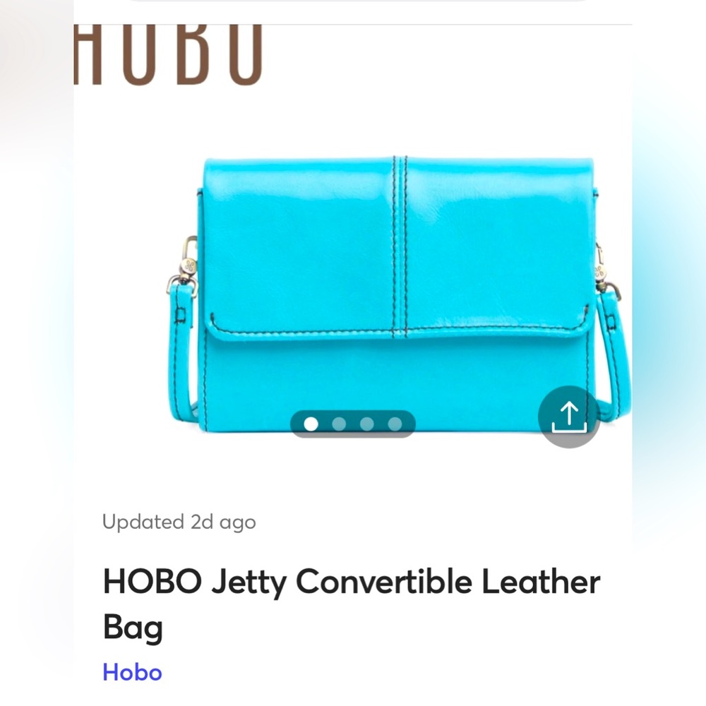 Hobo wristlet with two handles. Can be used as wristlet or crossbody